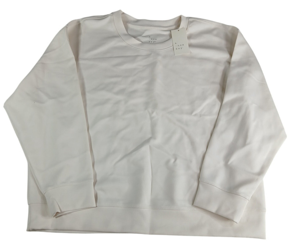 A New Day Pullover Sweater Womens XXL 2XL Cream Like Air Essentials Classic NWT